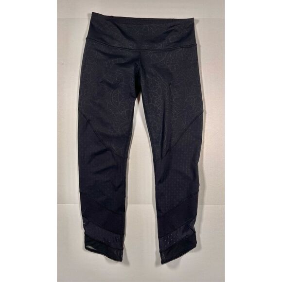 Lululemon Emerge Renewed Crop Luxtreme Legging PrismaEmbossedBlack Size 6 W6E26S - Picture 2 of 9